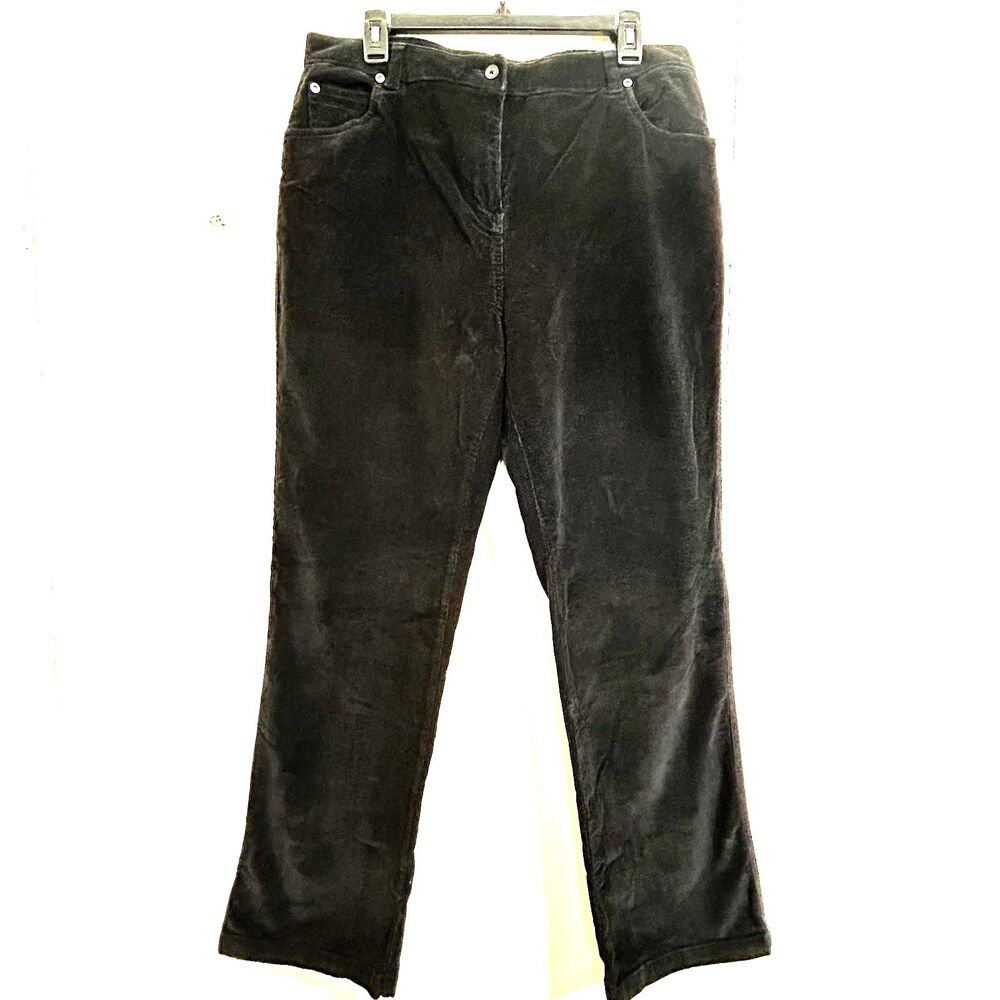 Woolrich Women's Black Corduroy Pants Size 14 Straight Leg Pants
